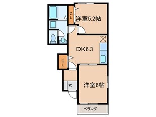 ファミーユＭ Ｃの物件間取画像